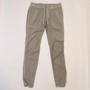 James Perse Pants Womens 0 Gray Twill Jogger Elastic Waist Drawstring Stretch